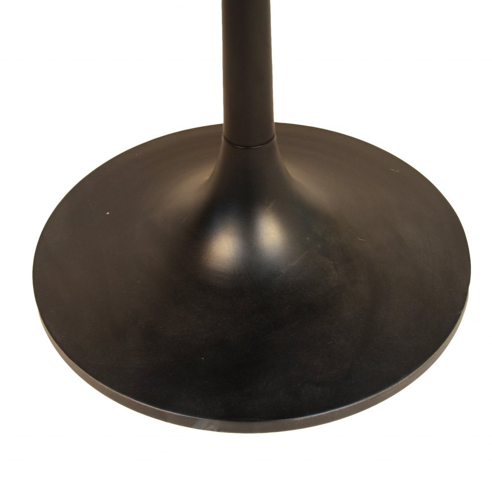 Brown and Black Rounded Solid Wood and Iron Pedestal Base Dining Table