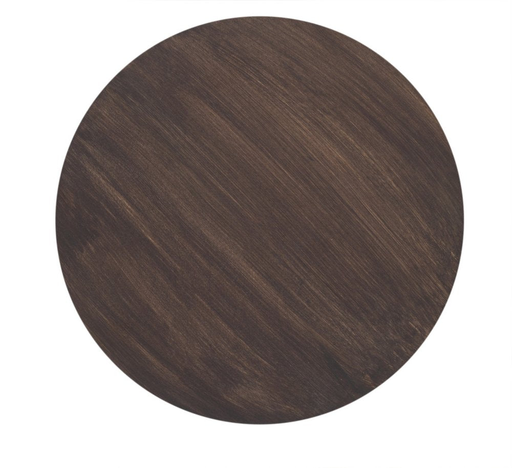 Brown Solid Wood Round End Table - 16-inch