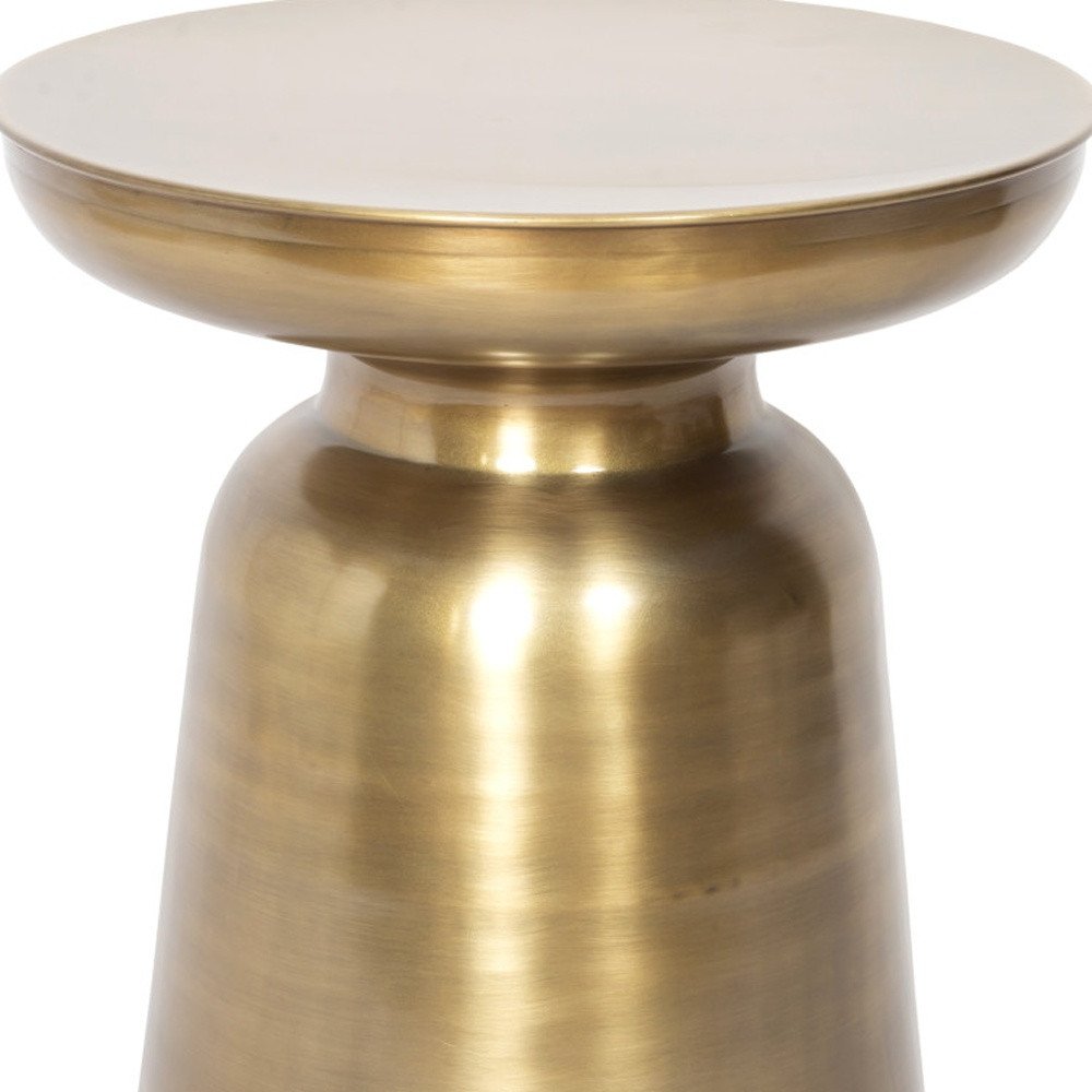 Gold Iron Round End Table - 19-inch