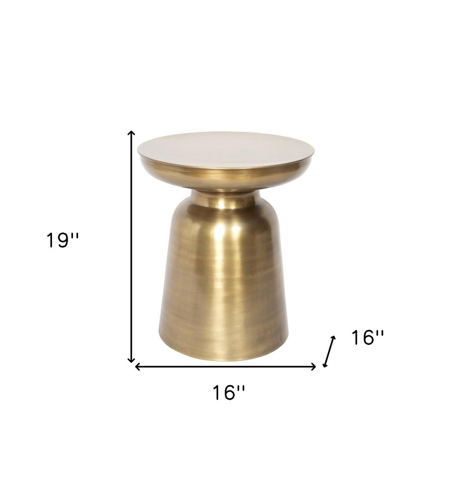 Gold Iron Round End Table - 19-inch