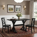 Black Solid Wood Trestle Base Dining Table - 48-inch