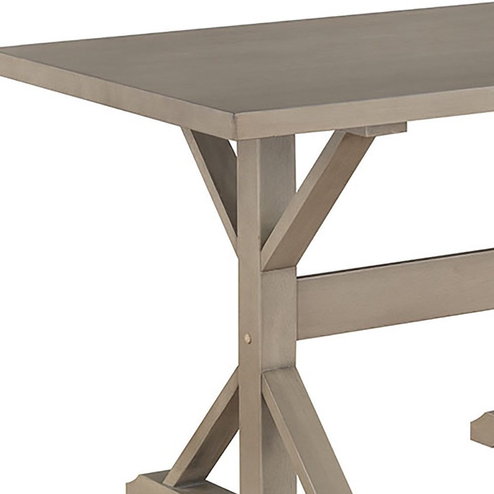 Gray Solid Wood Trestle Base Dining Table - 48-inch