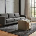 Gray Cotton Blend Ottoman - 20-inch
