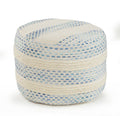 Blue Cotton Blend Ottoman - 18-inch
