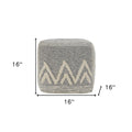 Gray Upholstery Pouf Ottoman - 16-inch