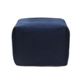 Blue Cotton Patchwork Pouf Ottoman - 18-inch