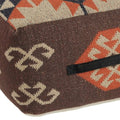 Brown Tribal Pouf Ottoman - 18-inch