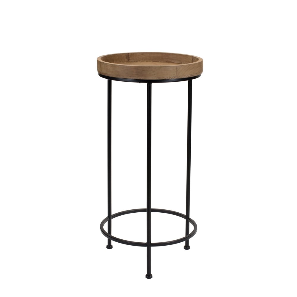 Set of Three 29 Black and Brown Round End Tables