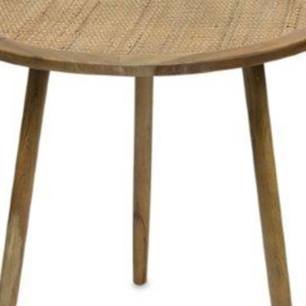 Set of Three 24 Brown Round End Tables