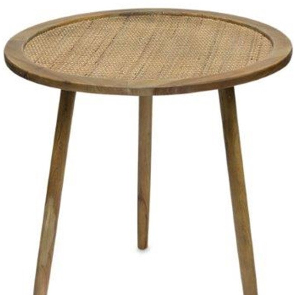 Set of Three 24 Brown Round End Tables