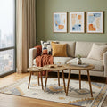 Set of Three 24 Brown Round End Tables