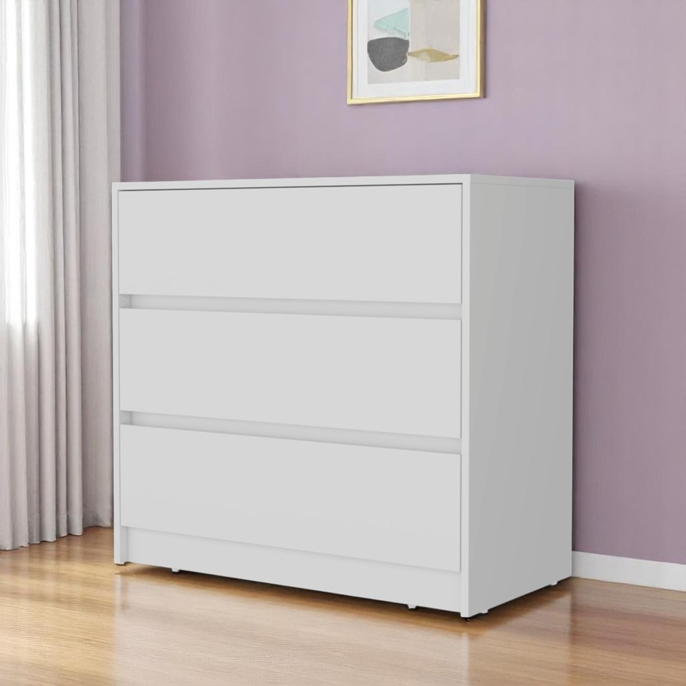 White Three Drawer Dresser - 33-inch
