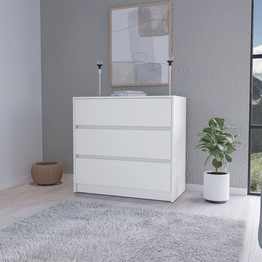 White Three Drawer Dresser - 33-inch