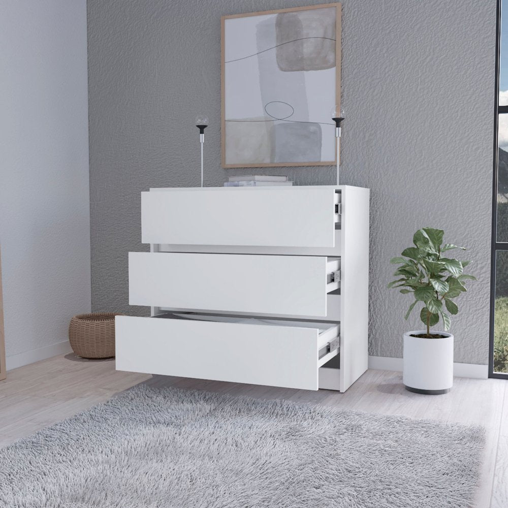 White Three Drawer Dresser - 33-inch
