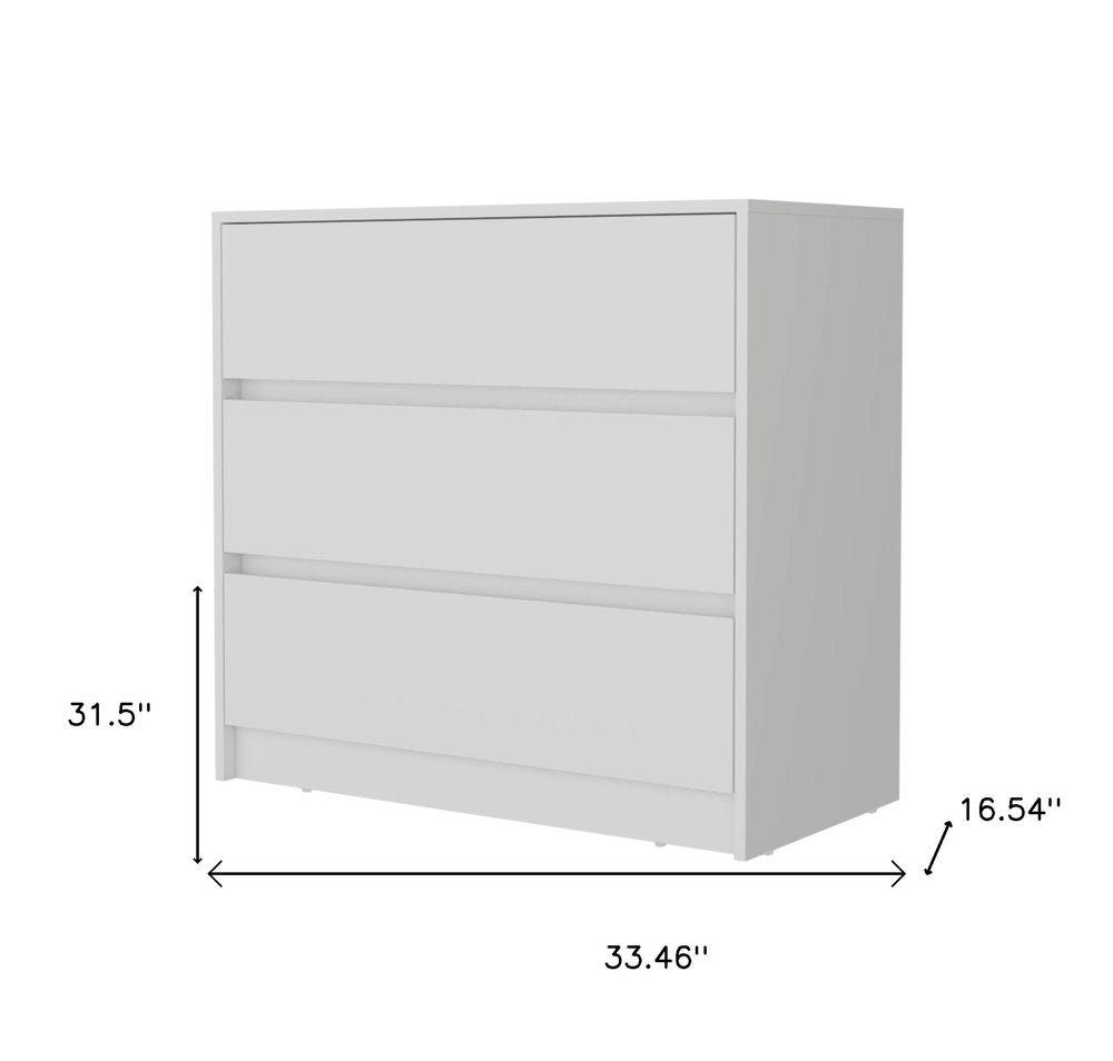 White Three Drawer Dresser - 33-inch