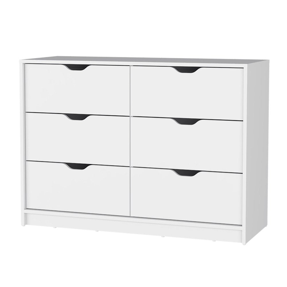 White Six Drawer Dresser - 42-inch