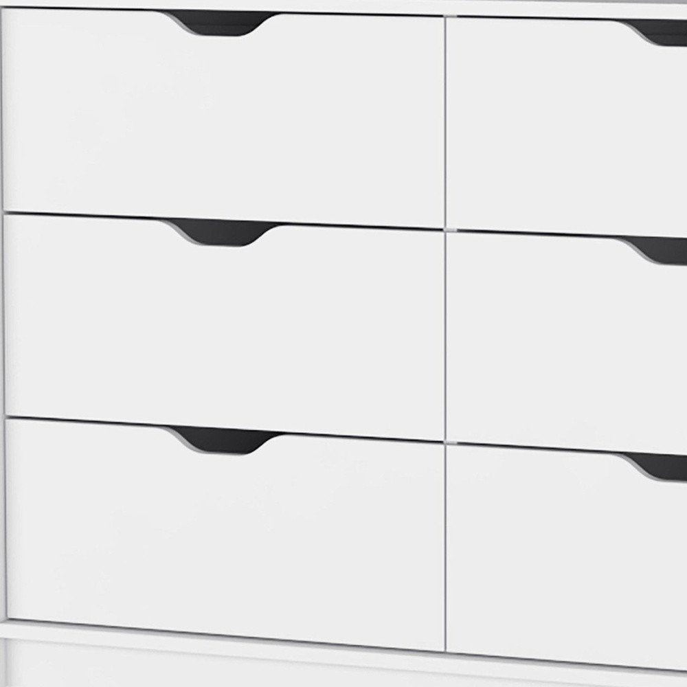 White Six Drawer Dresser - 42-inch