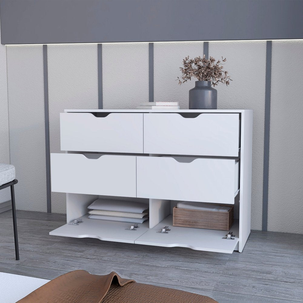White Six Drawer Dresser - 42-inch