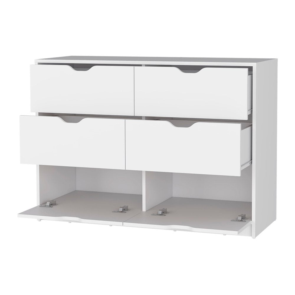 White Six Drawer Dresser - 42-inch