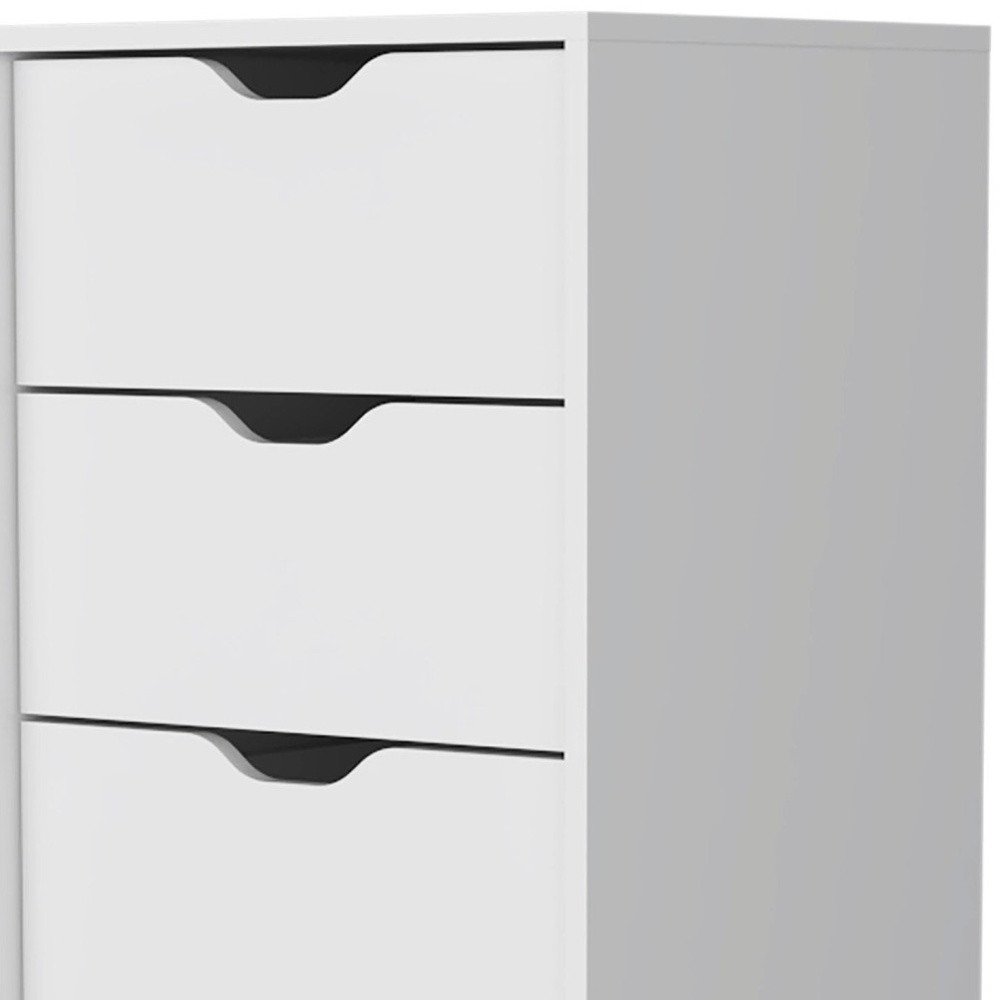 White Five Drawer Dresser - 18-inch