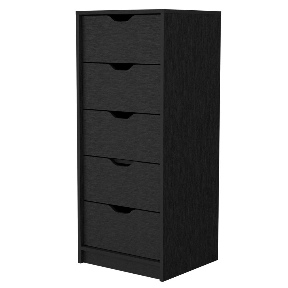 White Five Drawer Dresser - 18-inch