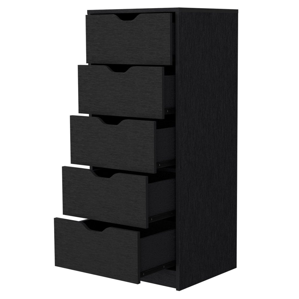 White Five Drawer Dresser - 18-inch