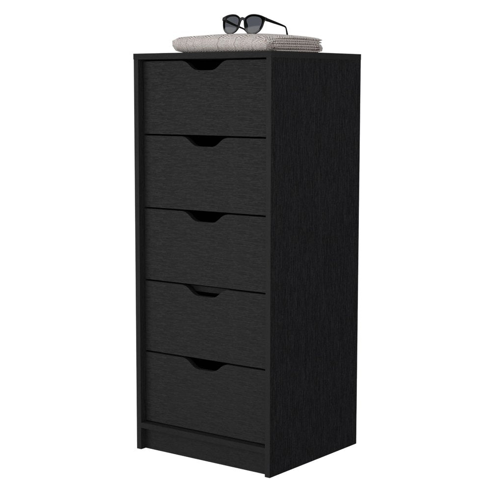 White Five Drawer Dresser - 18-inch