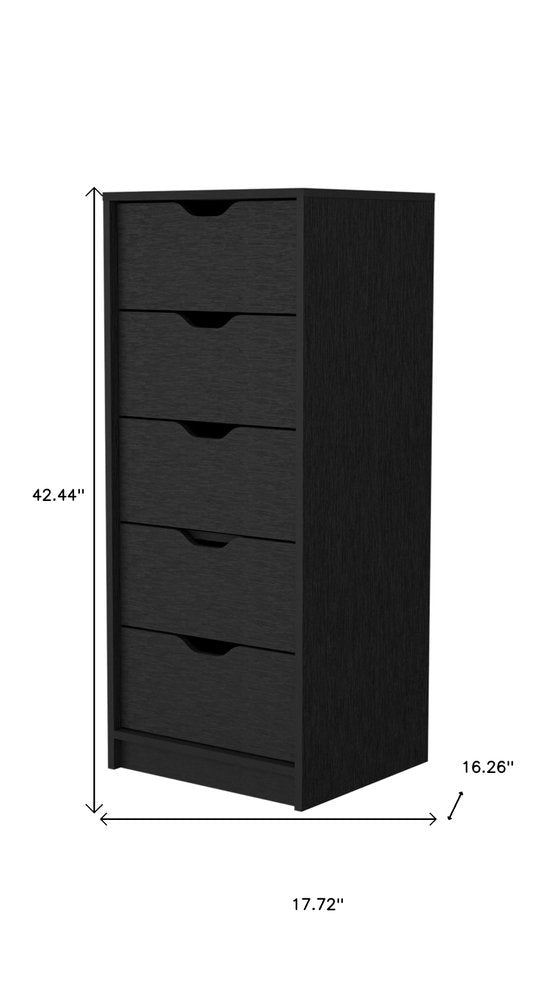 White Five Drawer Dresser - 18-inch
