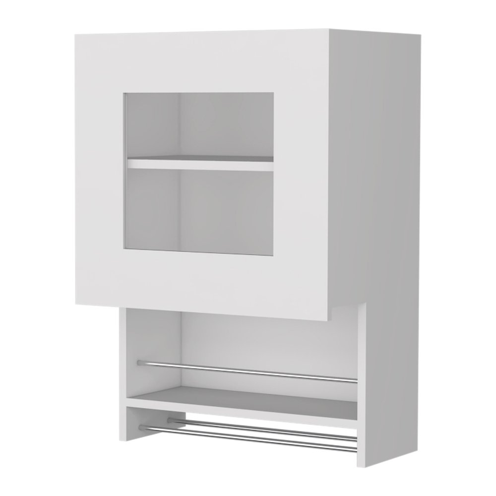 White Accent Cabinet with Two Shelves - 20-inch