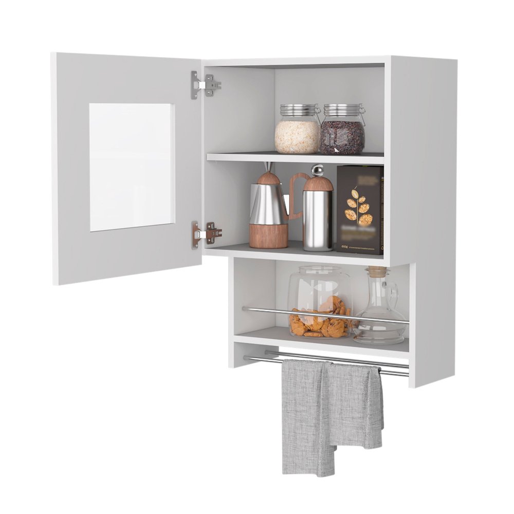 White Accent Cabinet with Two Shelves - 20-inch