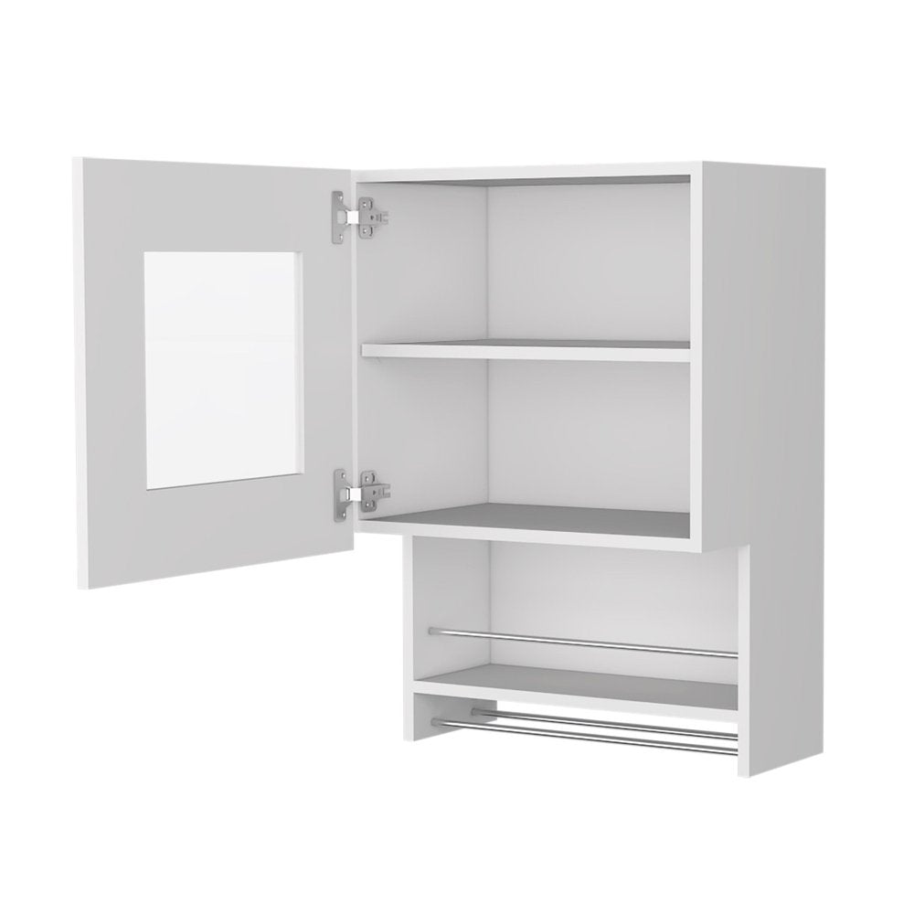 White Accent Cabinet with Two Shelves - 20-inch