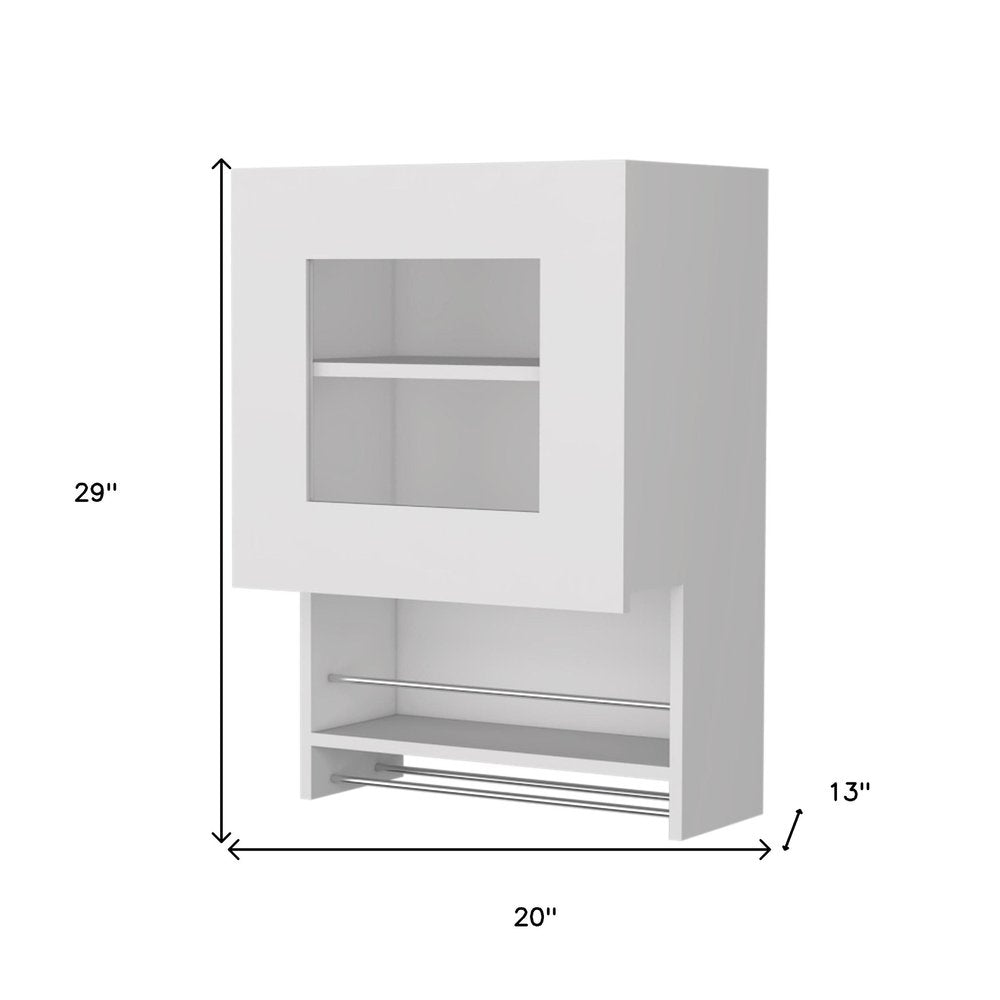 White Accent Cabinet with Two Shelves - 20-inch