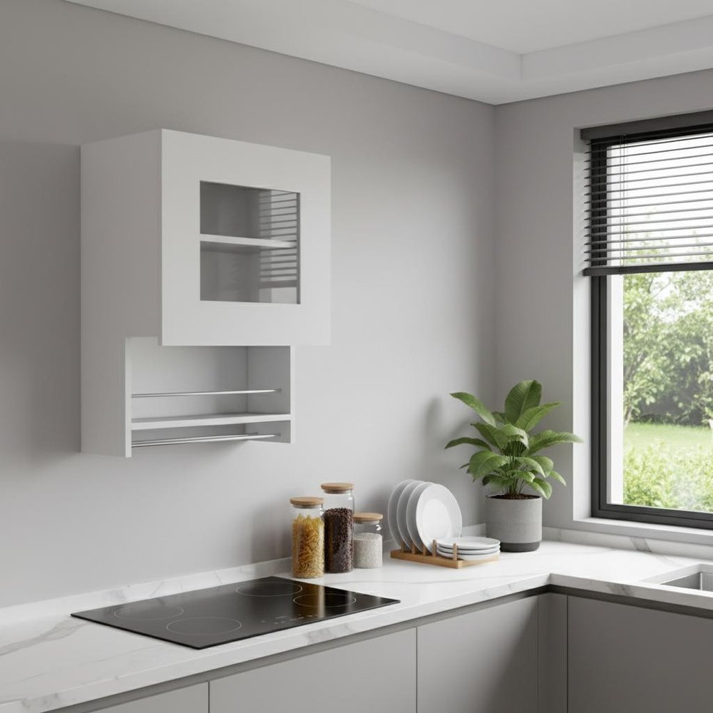 White Accent Cabinet with Two Shelves - 20-inch