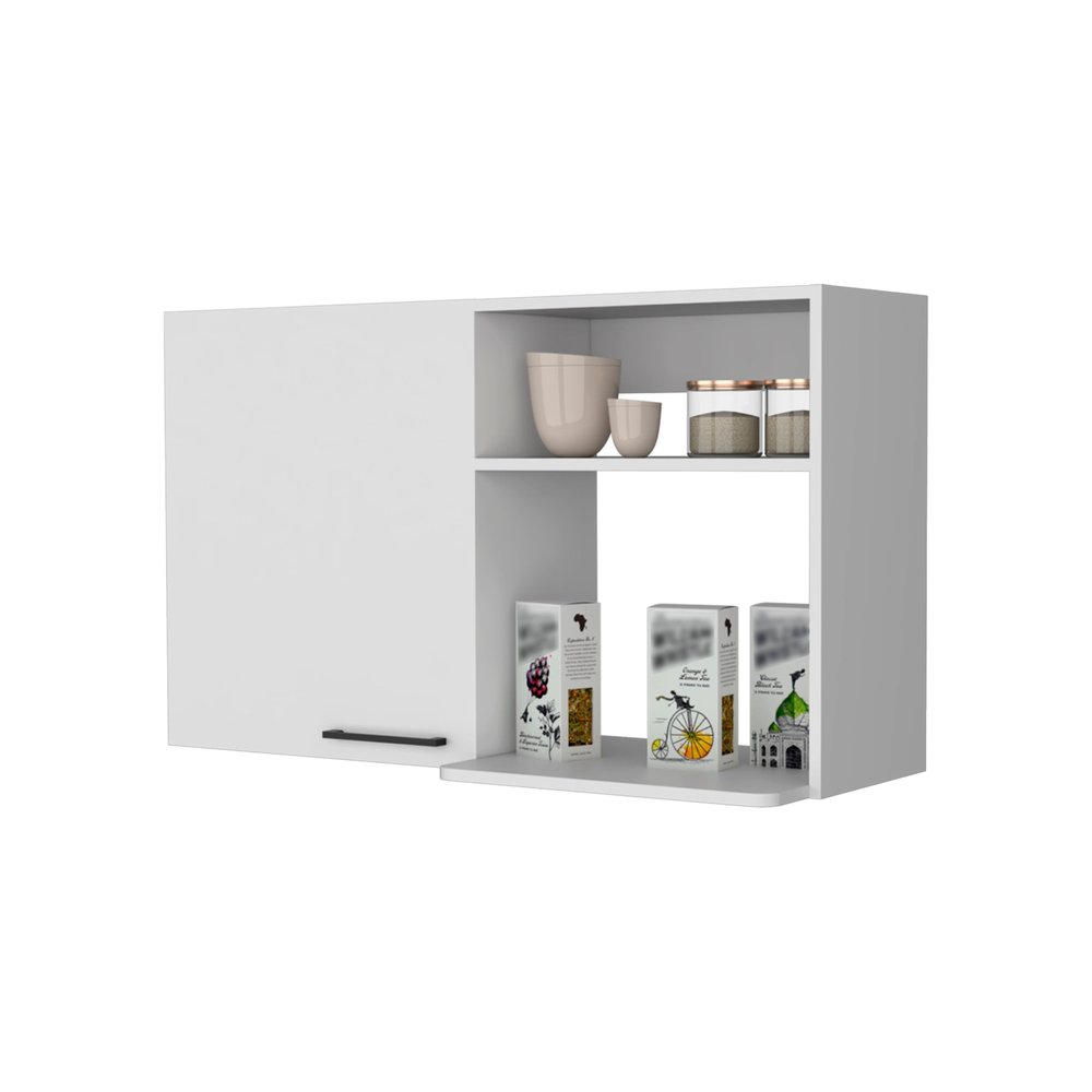 White Accent Cabinet with Two Shelves - 39-inch