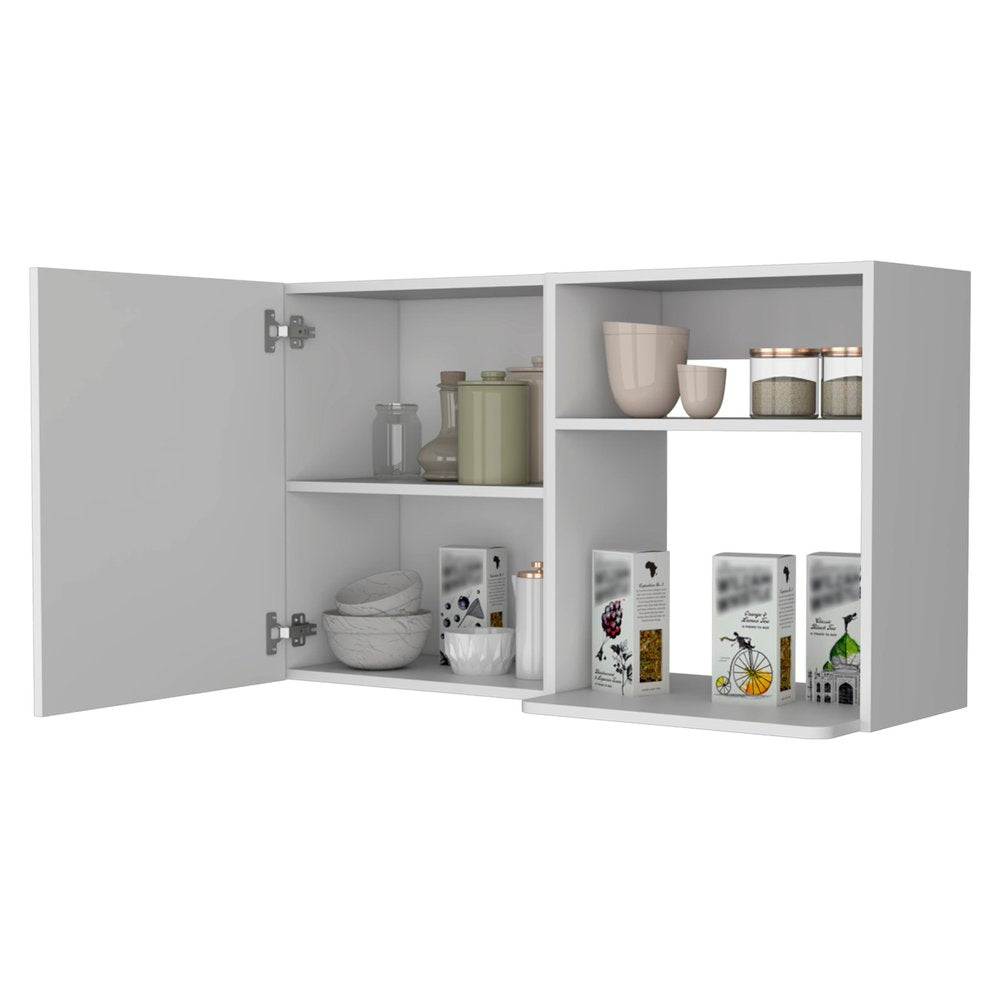 White Accent Cabinet with Two Shelves - 39-inch