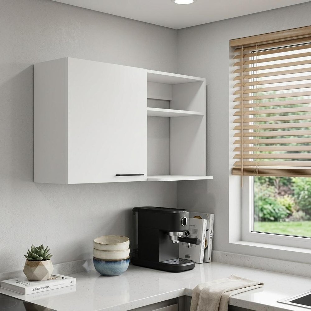White Accent Cabinet with Two Shelves - 39-inch