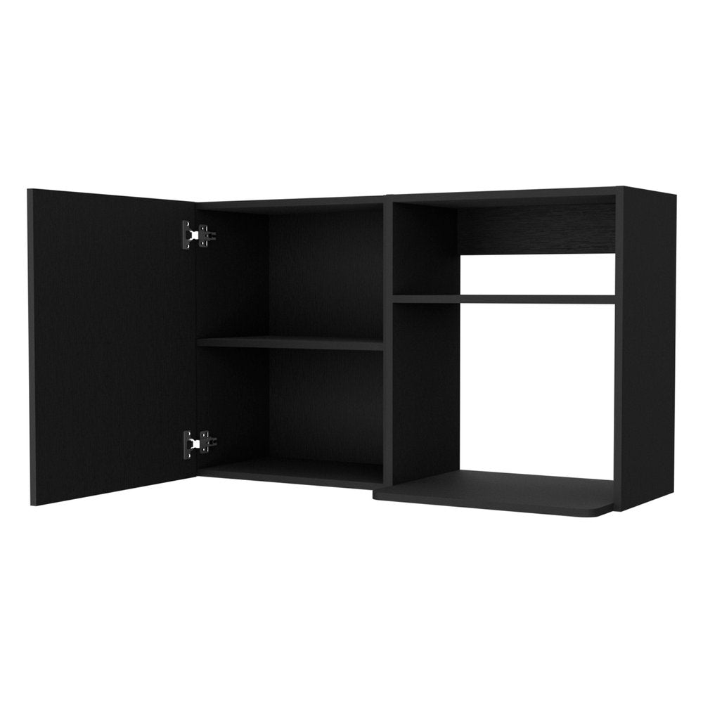 Black Accent Cabinet with Two Shelves - 39-inch