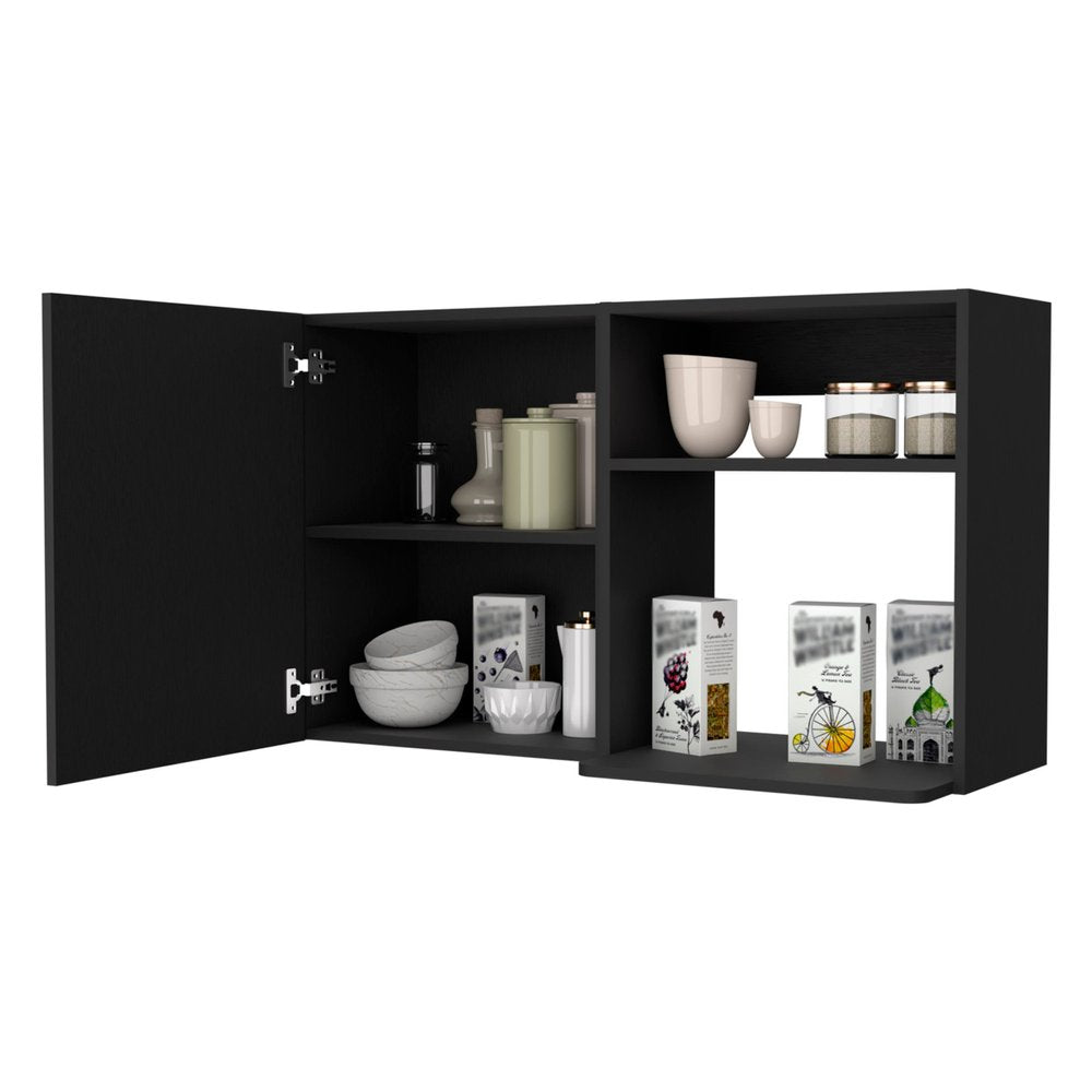 Black Accent Cabinet with Two Shelves - 39-inch