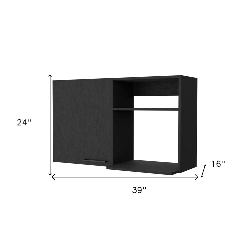 Black Accent Cabinet with Two Shelves - 39-inch