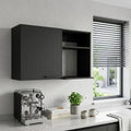 Black Accent Cabinet with Two Shelves - 39-inch