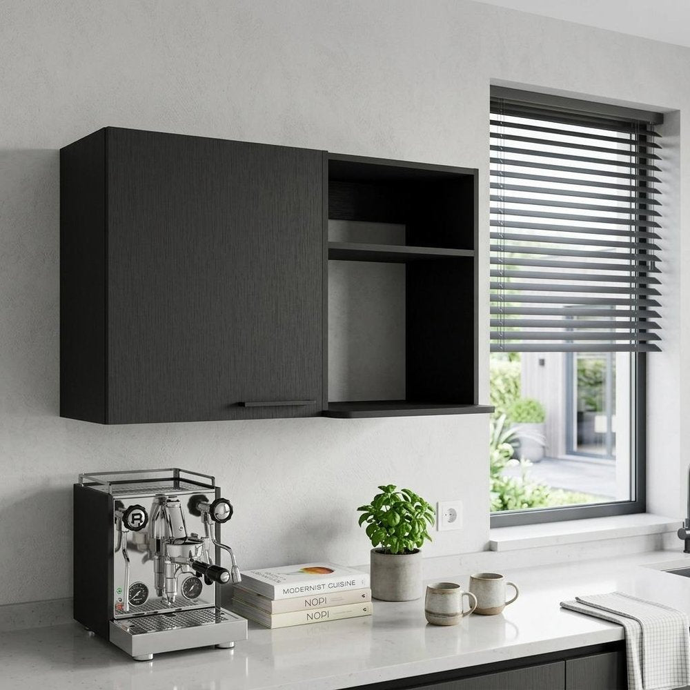 Black Accent Cabinet with Two Shelves - 39-inch