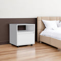 White Wood One Drawer Nightstand with Integrated Tech - 21-inch