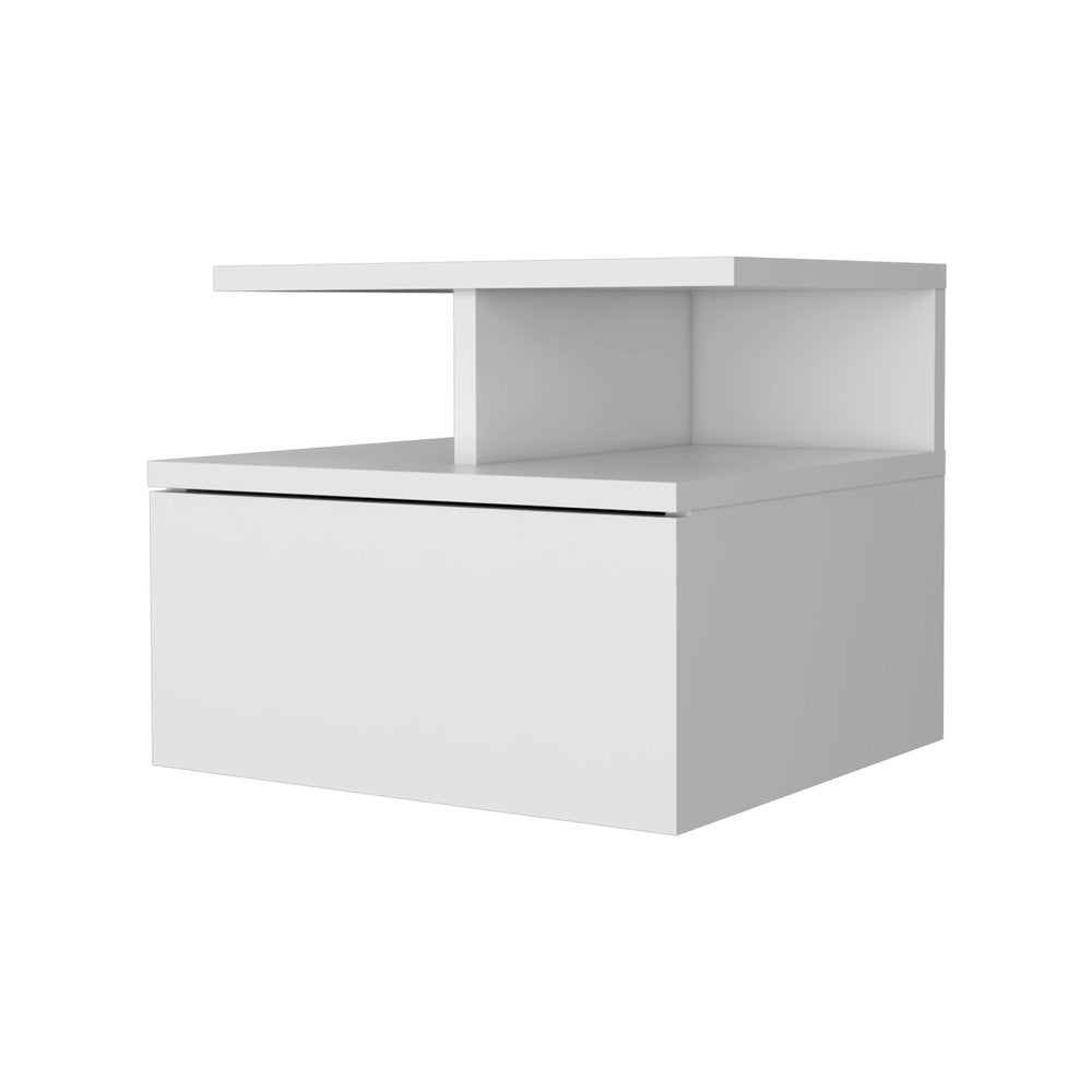 Wood One Drawer Floating Nightstand - 12-inch