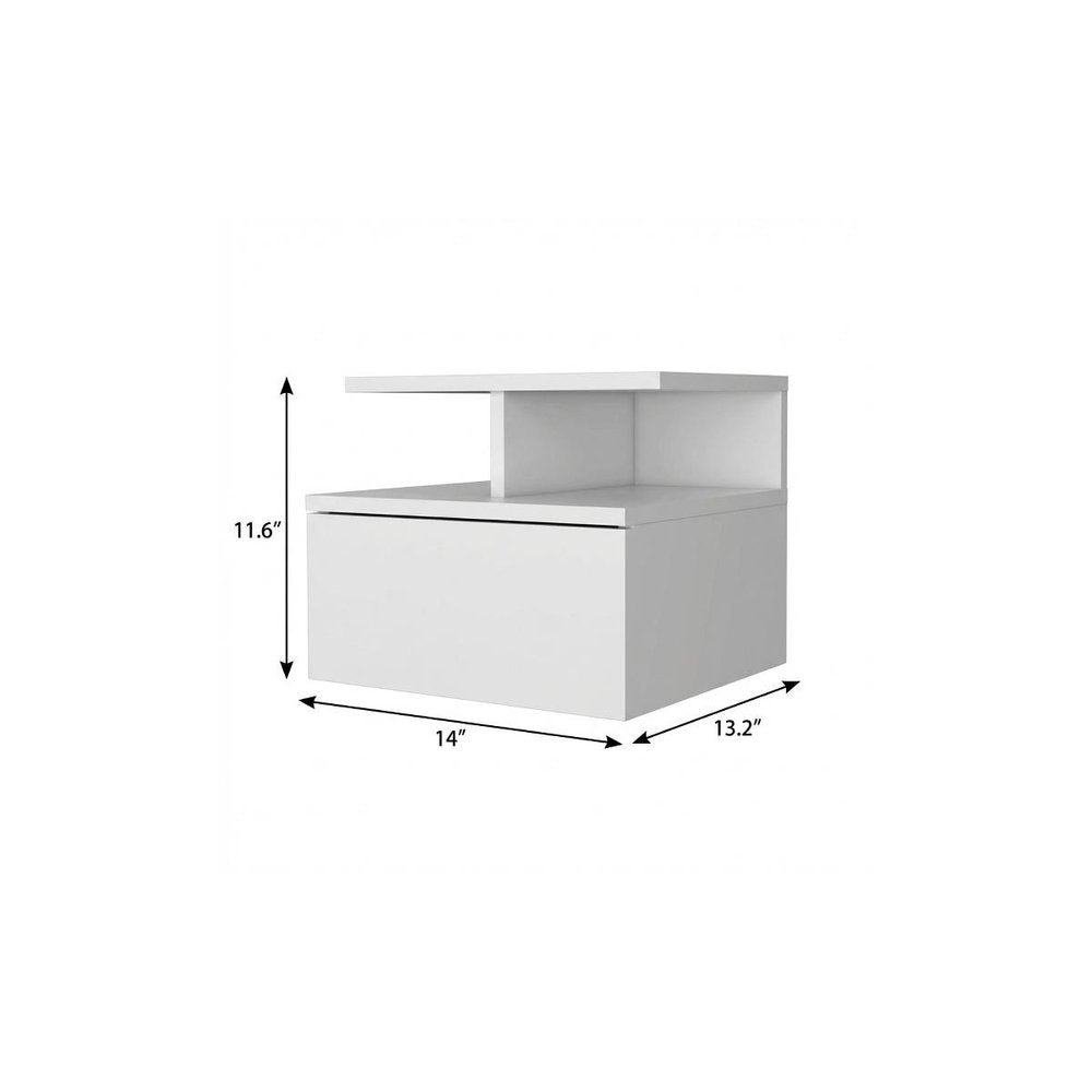 Wood One Drawer Floating Nightstand - 12-inch