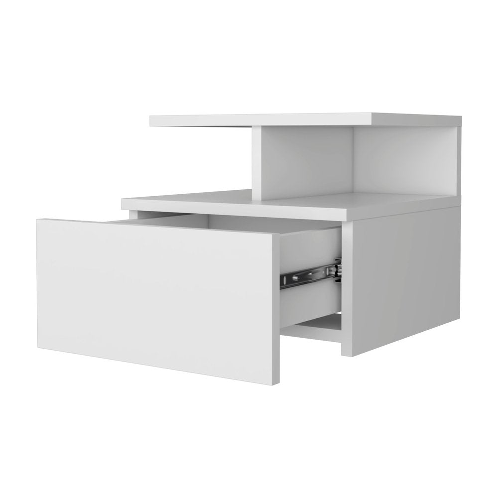 Wood One Drawer Floating Nightstand - 12-inch