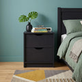 Black Wood Two Drawer Nightstand with Integrated Tech - 19-inch