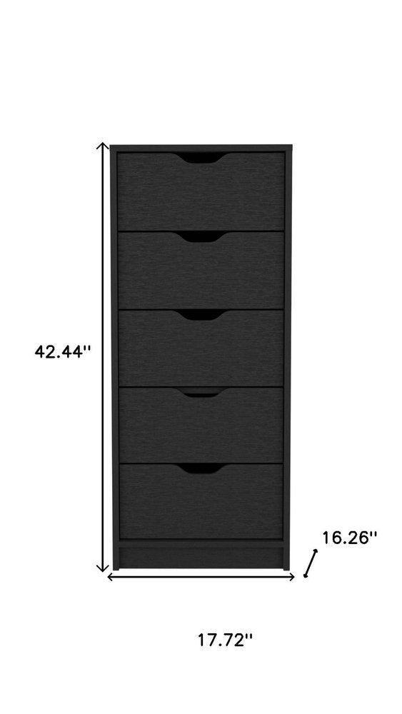 White Five Drawer Dresser - 18-inch