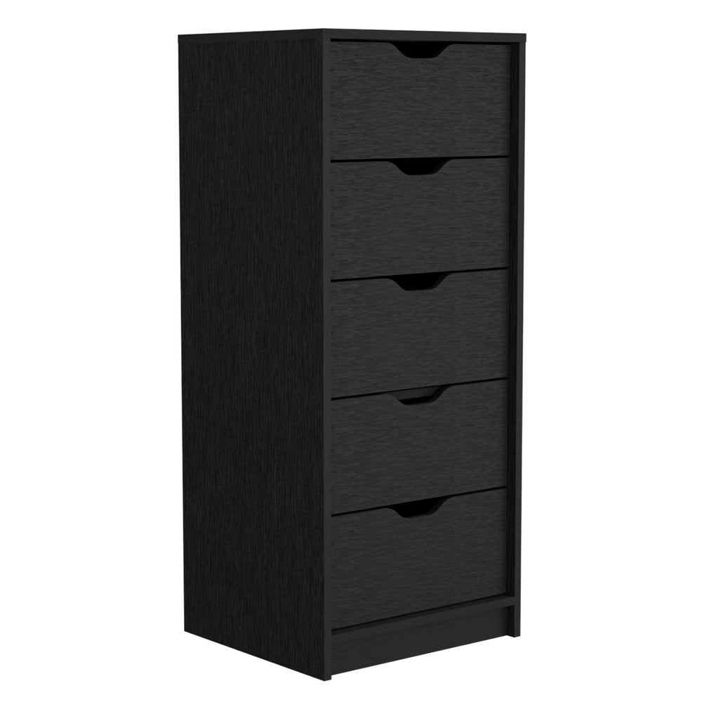 White Five Drawer Dresser - 18-inch