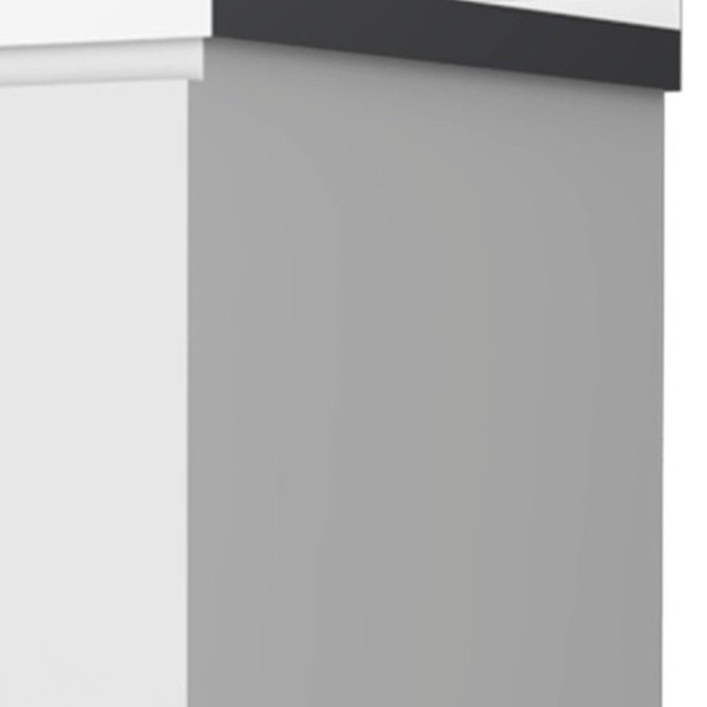Black and Silver Accent Cabinet with One Shelf - 39-inch