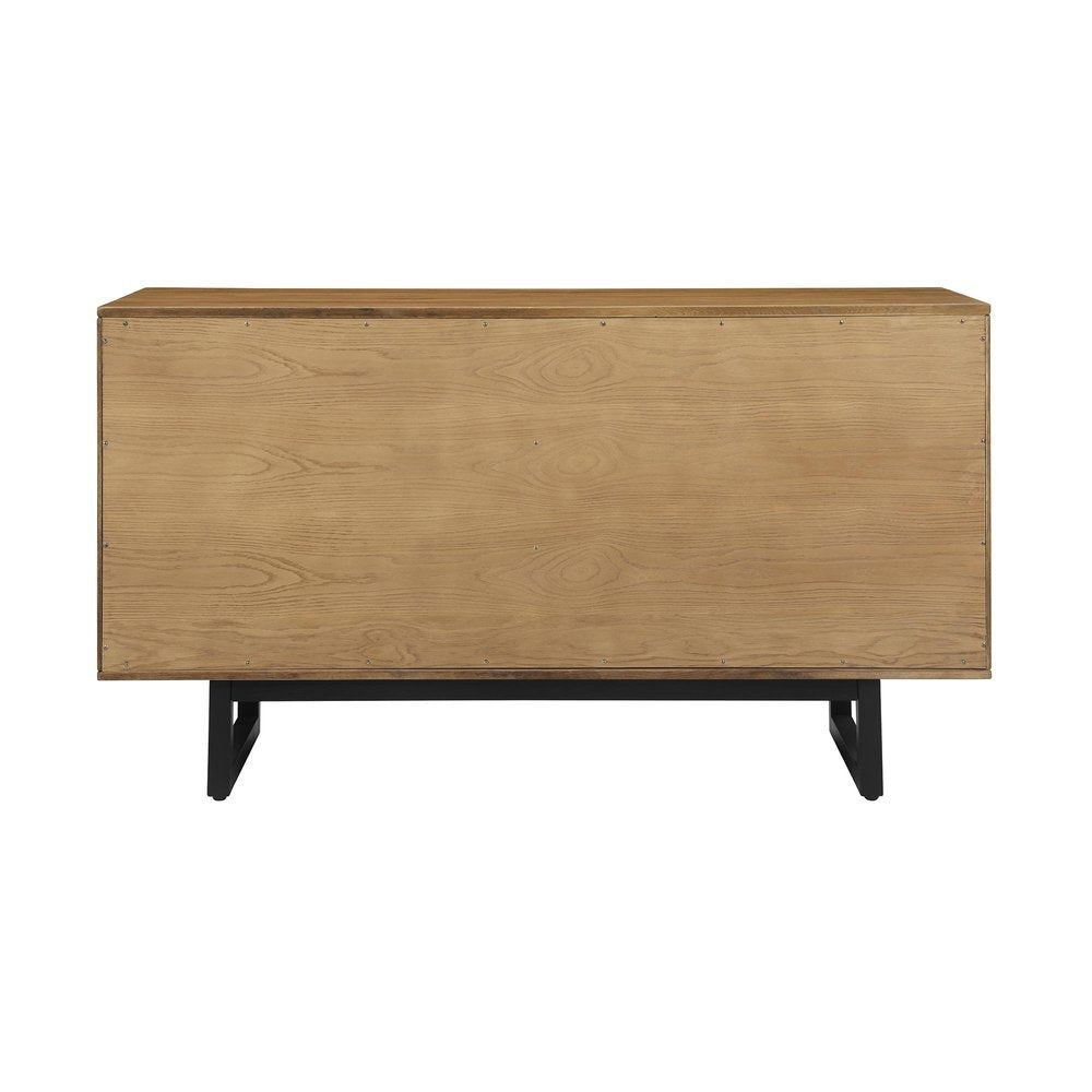 Brown Solid Wood Four Drawer Double Dresser - 59-inch